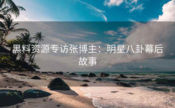黑料资源专访张博主：明星八卦幕后故事