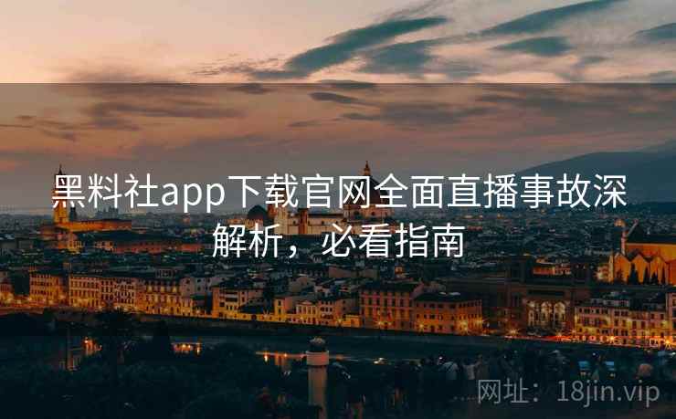 黑料社app下载官网全面直播事故深解析,必看指南 黑料社app下载官网全面直播事故深解析,必看指南